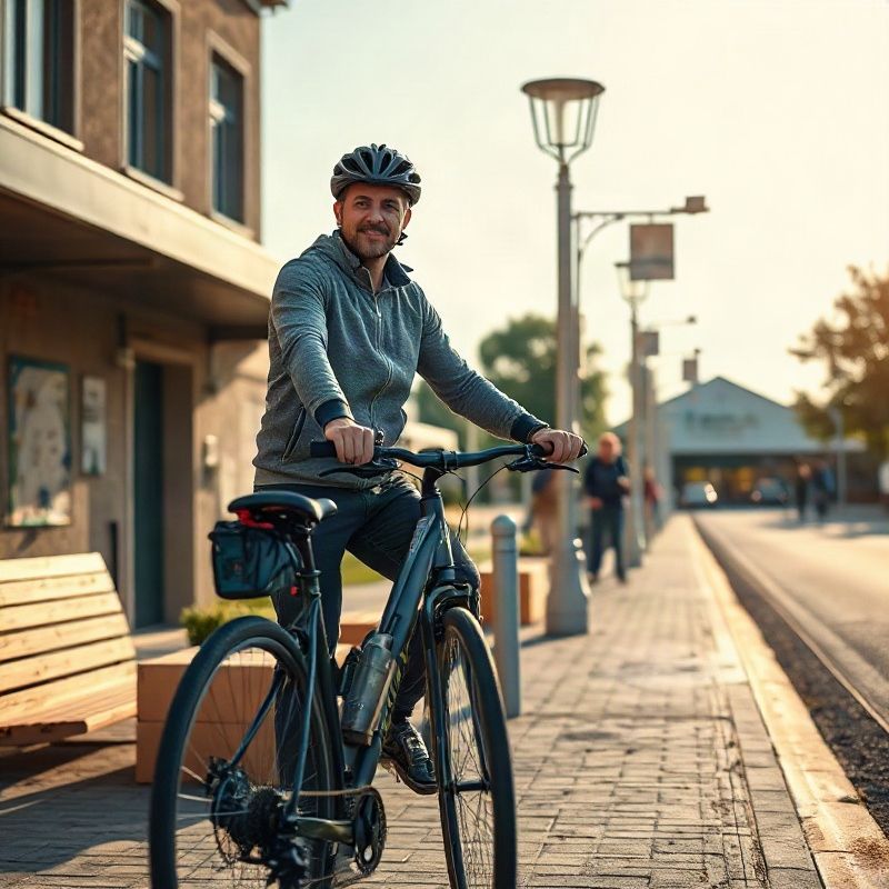 Malý tím Rivervswift s bicyklom v dielni